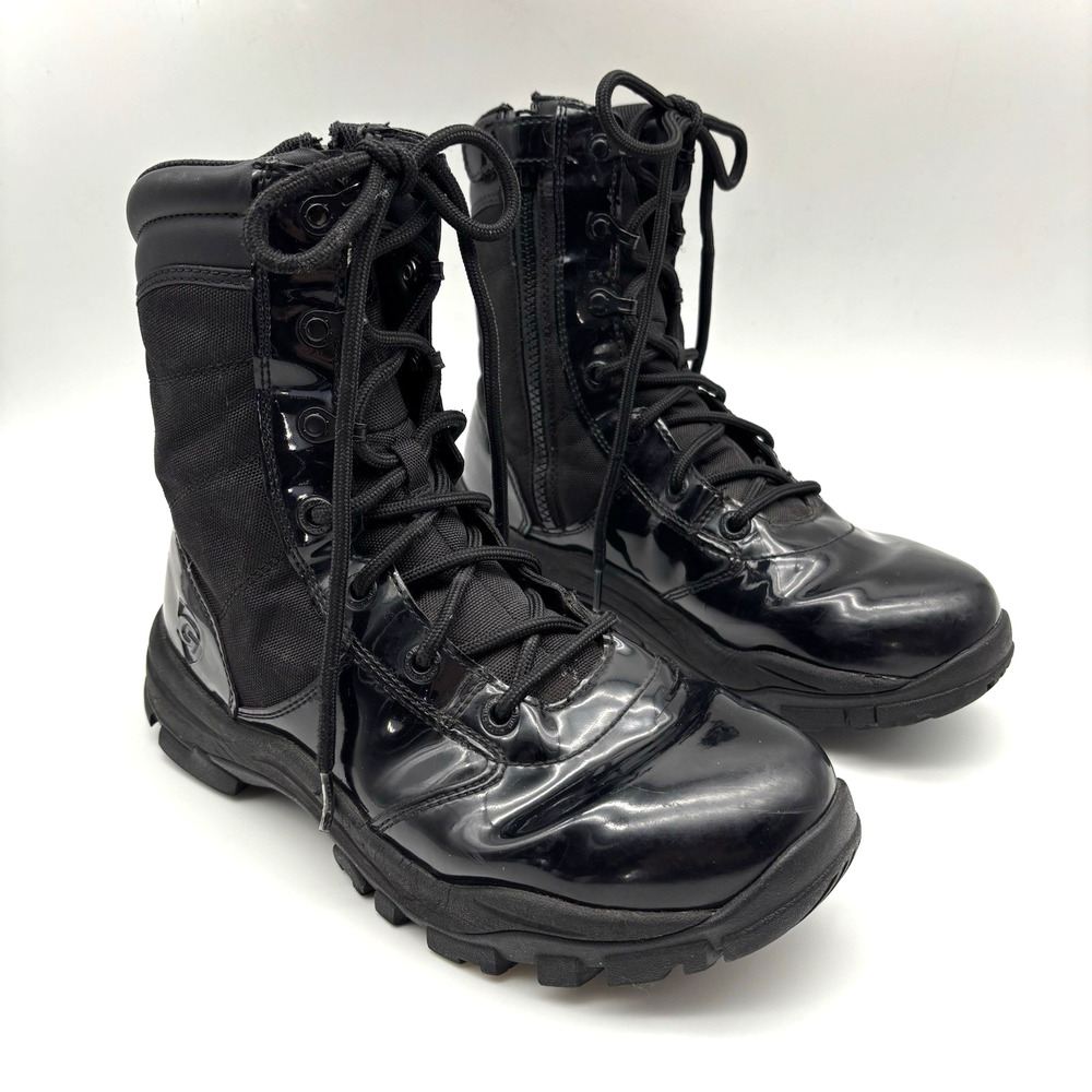 GALLS FT3002 Black 8" High Gloss Side Zip Men's Tactical Duty Boots 8.5M